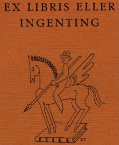 Detail of cover of Hugo Høgdahl's book "Ex Libris eller ingenting" from 1942